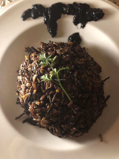 Black risotto with Venere rice and hijiki seaweed  at Elena Carmilla  in Rivarossa