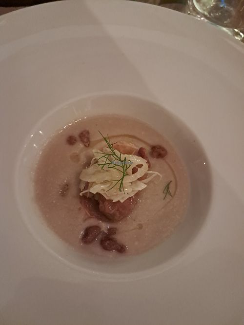 Fennel veloute with rhubarb at Lucky Leek in Berlin