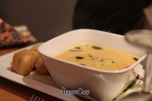 Sweet potato and chilli soup at Lucky Leek in Berlin