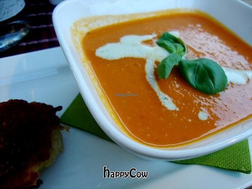 tomato-carrot soup at Lucky Leek in Berlin