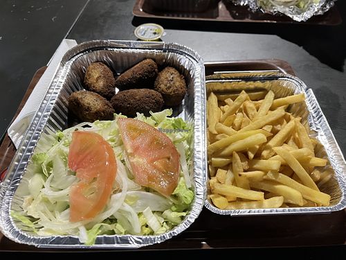 Vegan croquettes and friess  at Takeaway Plaza in 