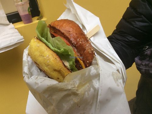 A veganko cheese burger at VeganKO in Zagreb