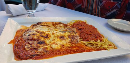 eggplant parmigiana at Ristorante Villa Francesca in Boston