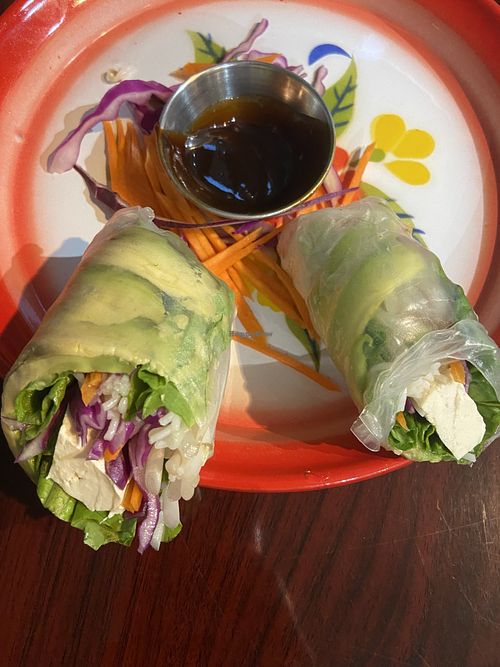 Summer Rolls with steamed tofu (we ate two pieces before taking the photo)  at Daughter Thai in Lovettsville