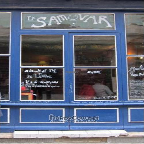 Bright blue and welcoming. Come on in! at Le Samovar Salon de Tisanes in Bordeaux