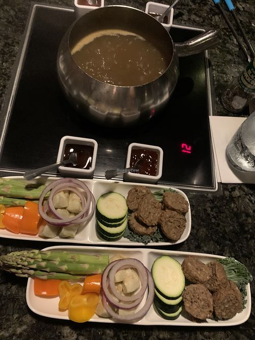 Vegan entree fondue  at The Melting Pot in Sacramento
