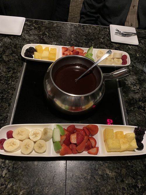 Vegan chocolate fondue - so damn good!  at The Melting Pot in Sacramento