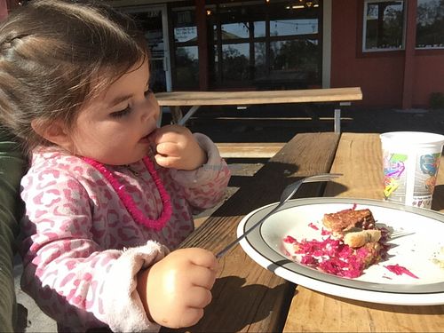 we gobbled up the tempeh reuben pretty quickly. sooo good!  at Sweet Pea Cafe in Tallahassee