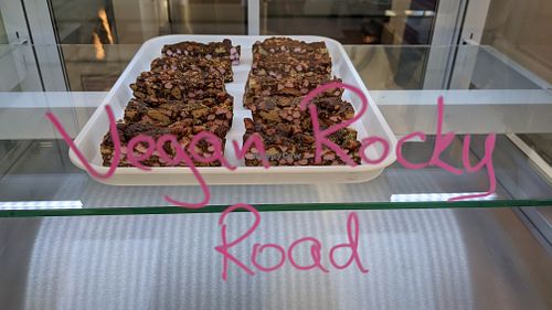 Vegan rocky road at 3c's Cafe in Clitheroe