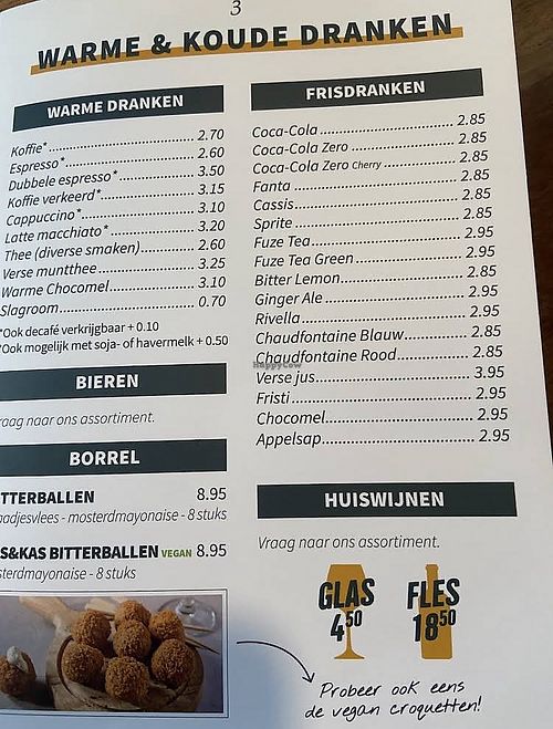 Vegan options (menu from 2024)  at Brownies & downieS in Katwijk Aan Zee