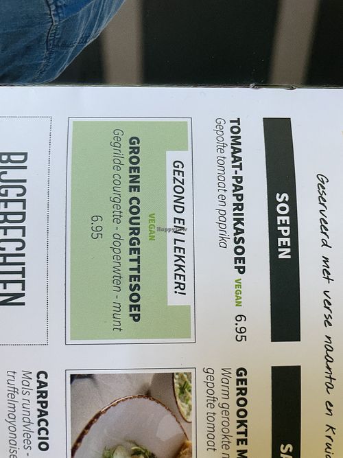 Menu : soepjes   at Brownies & downieS in Tilburg