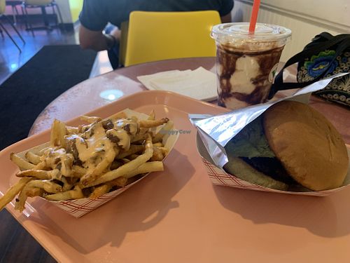 Loaded fries and cheeseburger  at Herbie's Burgers in Albany