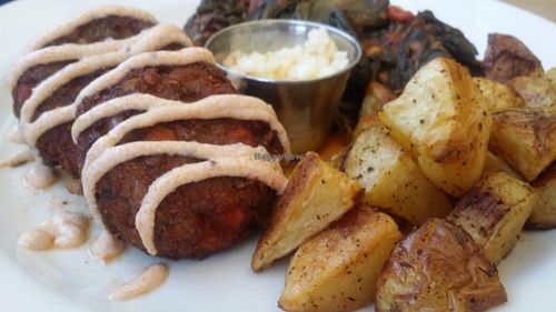 Hoppin' John Fritters at Cafe Flora in Seattle