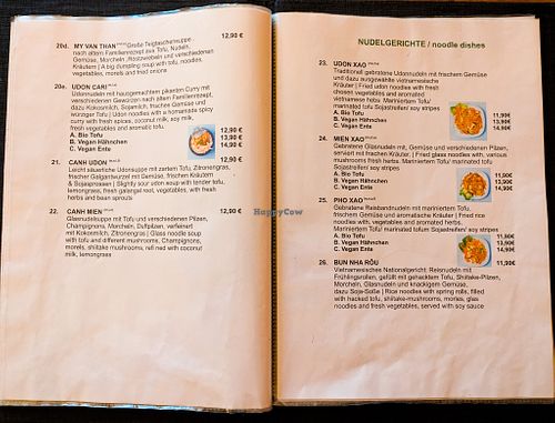 Menu page at Rou Vegan at Rou Vegan in Berlin