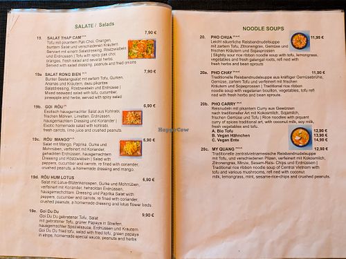 Menu page at Rou Vegan at Rou Vegan in Berlin