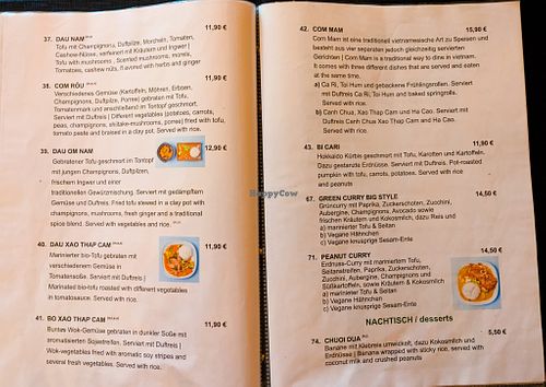 Menu page at Rou Vegan at Rou Vegan in Berlin