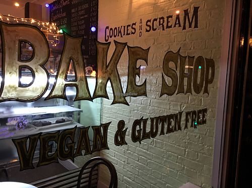 the window  at Cookies and Scream - Camden Lock Market in North West London