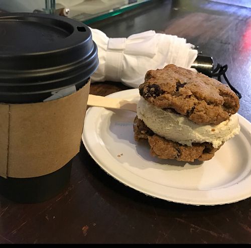 Ice cream and earl grey in the mist at Cookies and Scream - Camden Lock Market in North West London