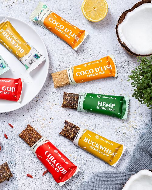 GluteNull's Vegan and GF bars. GluteNull can be found at Wholefoods, Save-on-Foods, Pomme Natural Market, Safeway, Nature's Fare or directly from www.glutenull.com at GluteNull Bakery in Port Coquitlam