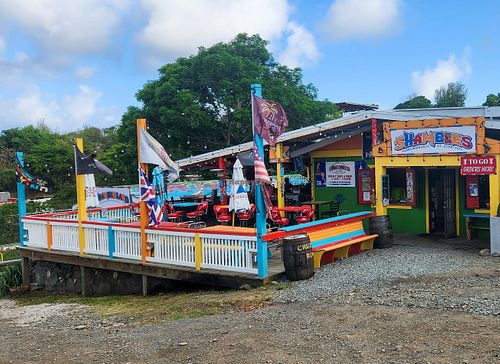 view from parking lot at Shambles in St John