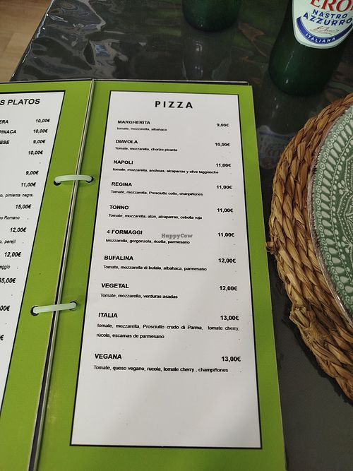 Una opción vegana y bastantes opciones vegetarianas at Pizzeria Benvolentieri in Cartagena