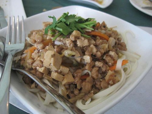 Noodles with braised soya beans. This is absolutely delicious. at Su Shian Yuang in Montreal