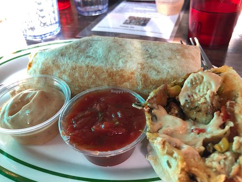 Blockheads in NYC-Veganized brunch burrito- tofu instead of ham and eggs. at Blockheads in New York City