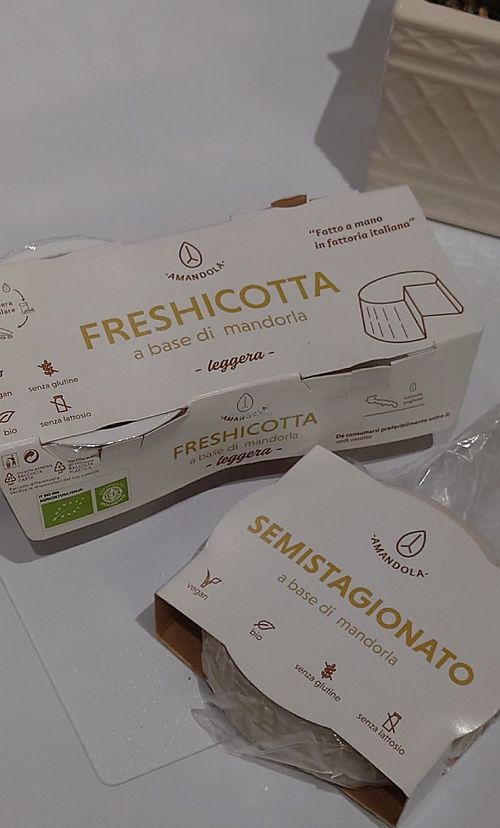 Vegan wonderful cheeses!!! at Conad in Tirana