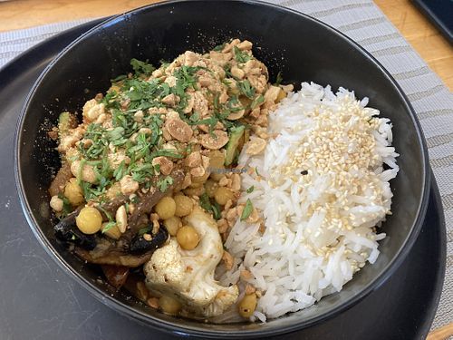 Curry with basmati  at Hablemos Coco Cafe in Puerto Natales
