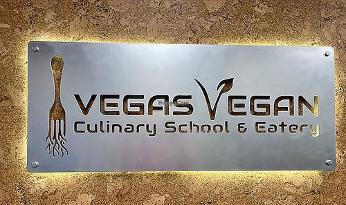 Culinary School & Eatery Sign at Vegas Vegan Eatery in Las Vegas