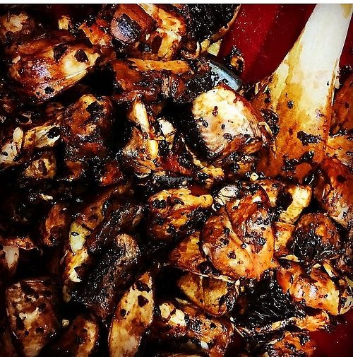 Marinated mushrooms at Heaven Sent Foods in Flagstaff