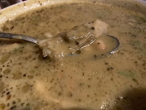 Cream of artichoke and chickpea soup at Heaven Sent Foods in Flagstaff