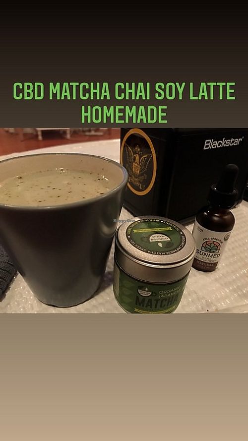 Sage, pepper and CBD Matcha Chai latte at Heaven Sent Foods in Flagstaff