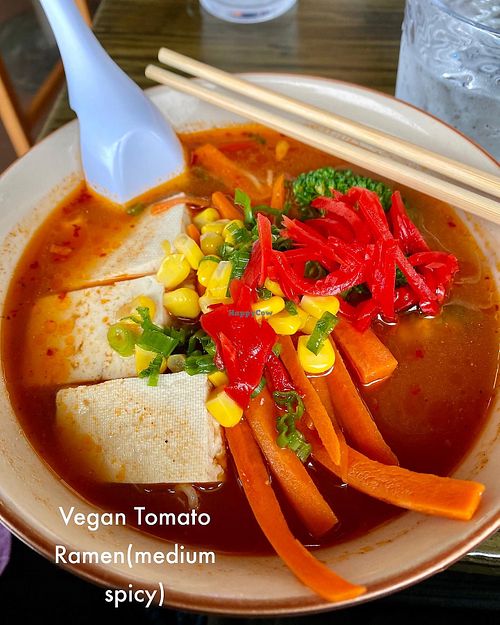 Vegan Tomato Ramen at Tama Sushi Ramen and Vegan in Huntington Beach