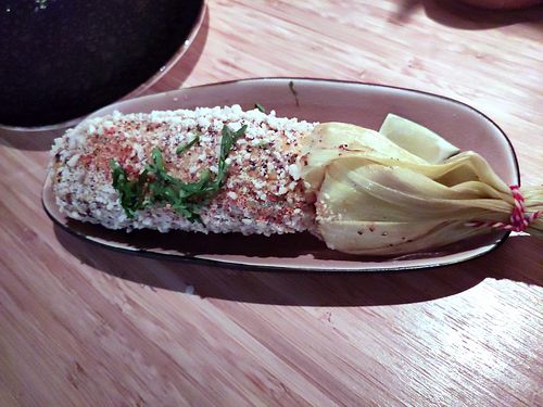 Grilled corncob at Madre in Amsterdam