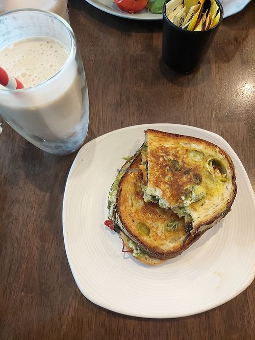 Vegan version of the chkn pesto toastie 😍 at Stand By Me in Canberra