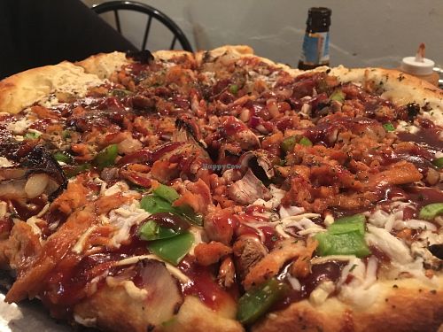 BBQ Chicken Pizza at Pi Vegan Pizzeria in Seattle