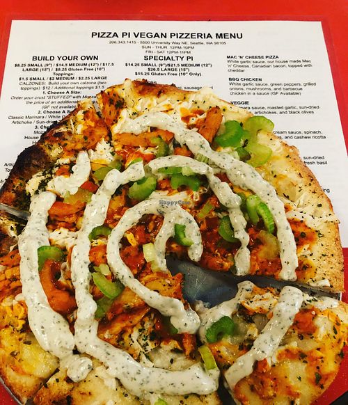 Buffalo Chicken pizza (small) at Pi Vegan Pizzeria in Seattle