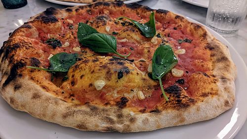 Vegan pizza at Base Pizza in Bowness-on-windermere