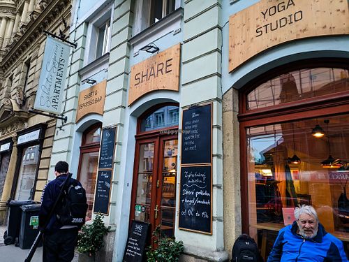 Outside of Share Sweet and Espresso Bar at Share Sweet and Espresso Bar in Prague