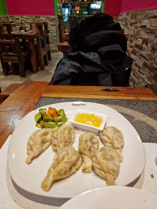 Momos from menu of the day at Vegan Mount in Barcelona