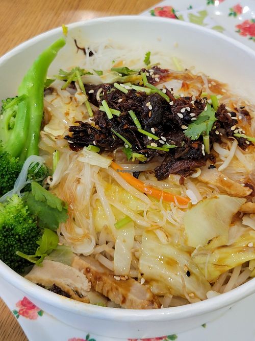 Rice Noodle dish at Green Green Trees : Your Vegan Kitchen in West Covina