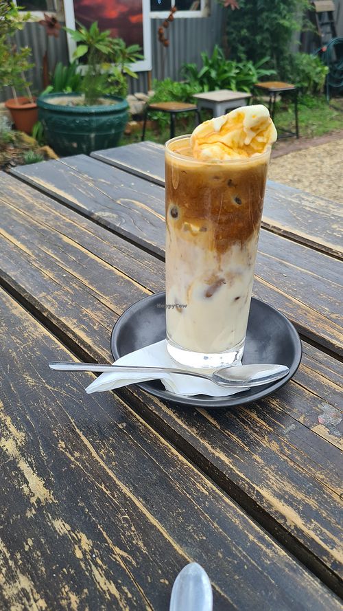 Ice coffee at Goodness Coffee Co in Aldinga
