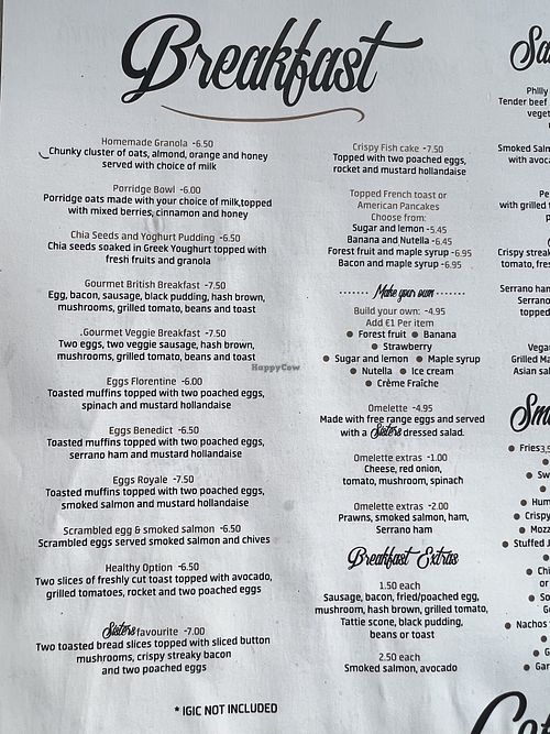 Menu  at Sisters Coffee Shop And Kitchen in Tenerife