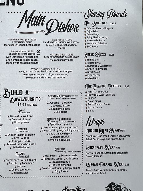 Menú   at Sisters Coffee Shop And Kitchen in Tenerife