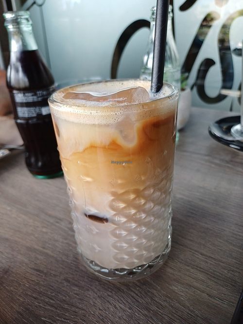 Iced latte with oat milk at Sisters Coffee Shop And Kitchen in Tenerife