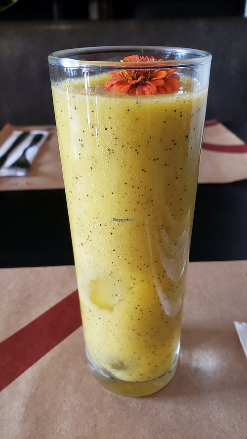 Smoothie with turmeric. Fresh and interesting (R$30). at Akan in Sao Paulo