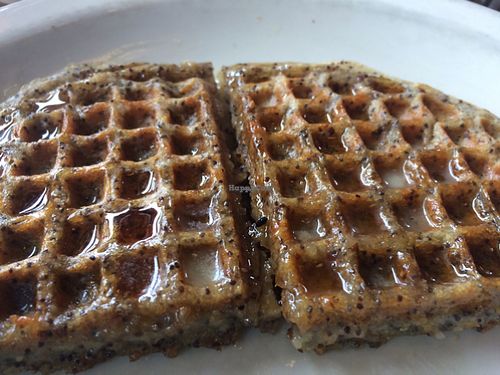 lemon poppy seed vegan waffle at Sunlight Cafe in Seattle