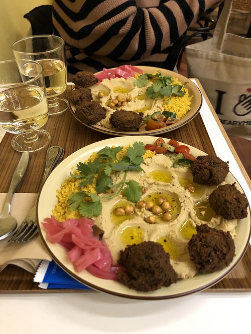 Lebanese Platter and House white wine at Sunshine Parlour in Seoul