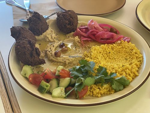 Lebanese platter. Toasted chickpeas was good. Mild...  at Sunshine Parlour in Seoul